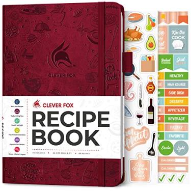 Imagem de Clever Fox Livro de receitas – Livro de receitas da família em branco – Diário de culinária vazio – Organizador de caderno para escrever em receitas – Médio, A5 (Borgonha)