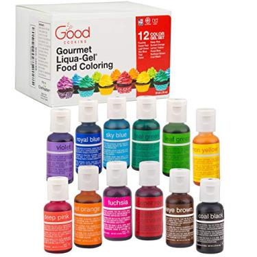 Imagem de Food Coloring Liqua-Gel 12 PK (9 oz, 264 mL) - 12 Bold Primary Color Kit in .75 fl. oz (22mL) Bottles - for Baking, Decorating, Fondant, Cooking, DIY Slime, Crafts and More