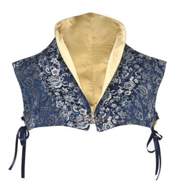 Imagem de UniqKaliber Vestido feminino renascentista sobre partlet vitoriano retrô gola falsa colete curto