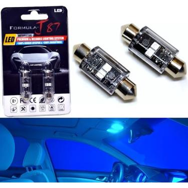 Imagem de Formula-J87 Lâmpadas LED 3030 SMD 36 mm DE3423 DE3425 12844 6418 C5W – Domo interior, mapa, porta, porta-malas, carga, substituição de luz de porta-luvas (pacote com 2) (azul)