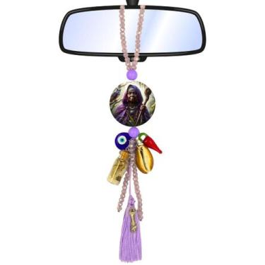 Imagem de Chaveiro Guia Patuá Proteção Orixá Nanã Retrovisor Carro - Balaio de S