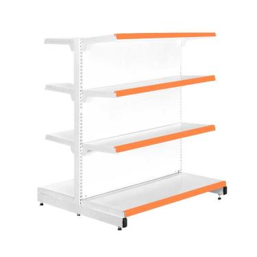 Imagem de Gôndola Prateleira Para Supermercado 4 Níveis 40x30 New Plus 1,40 Central Inicial pe Laranja - sa Gôndolas