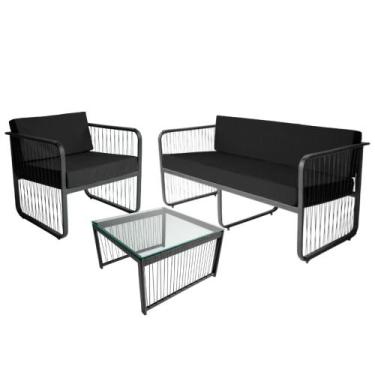 Imagem de Conjunto 1 Poltrona 1 Namoradeira e 1 Mesa de Centro Santiago em Alumí