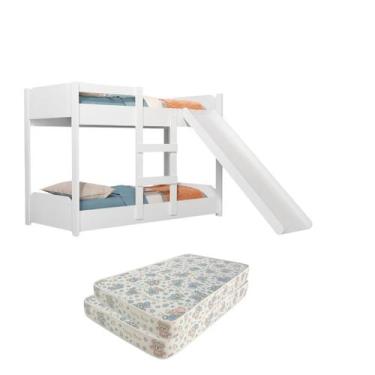 Imagem de Conjunto Completo Quarto Crianças Incluso Mini Beliche Com Escorregado