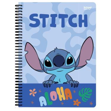 Imagem de Caderno Universitário 1 Matéria 80 Folhas Stitch Aloha Azul - School Basics