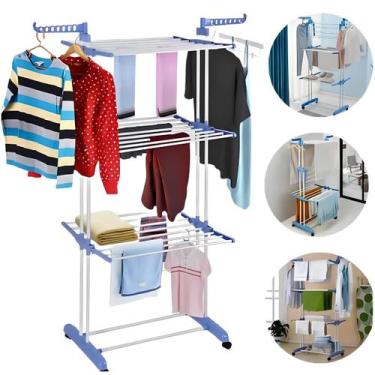 Imagem de Varal Dobrável De Chão Retrátil Reforçado Roupas Vertical - GENÉRICO