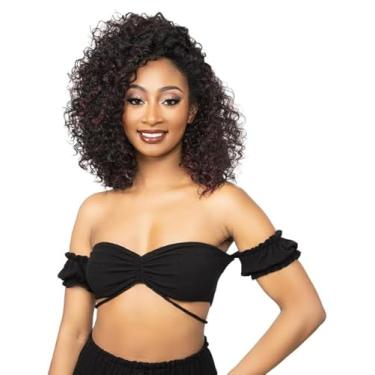 Imagem de Janet Collection Remy Illusion Easy N Swift Doha Meia Peruca De Cabelo Humano Feel Prime Unimix - Pente Profundo E Largo, Cacheado, Comprimento Curto (Cor #1B), 1B (Preto Natural)