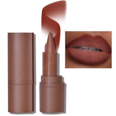 Imagem de Erinde Conjunto 2 Em 1 De Delineador Labial E Batom, Lápis Cera Cremoso Marrom Escuro Nude Matte, Maquiagem Alta Pigmentação Longa Duração, 02# Dusk