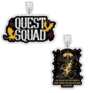 Imagem de Conjunto de 2 peças "I'm The Sky And The Power Of Every Storm That Has Ever Been,Quest Squad Kindle Charms Dust Plug Charm 1,5 polegadas Fourth Wing Quotes Dragon Fantasy Bookish Lightning/Type C