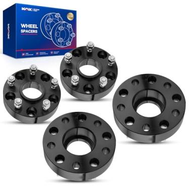 Imagem de KAX Espaçadores de roda 5x5, espaçadores de roda centralizados de cubo de 5 pinos de 3,8 cm 5 x 127 mm para Wrangler, Grand Cherokee, Commander com pinos de 1/5.1 cm x 20 furo de cubo de 71,5 mm, 4