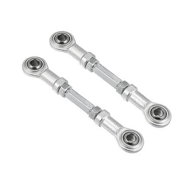 Imagem de Motoforti 2 peças 80 mm comprimento 8 mm diâmetro furo diâmetro ajustável direção haste junta esférica para 49cc ATV elétrico Go Kart acessório coluna de direção suspensão de direção tom prata