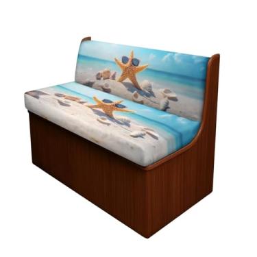 Imagem de FUIALDOLG Capa de almofada para trailer, capa de almofada de estrela-do-mar, praia, trailer, capa elástica para sofá, protetor de móveis, estampado, capa de banco de carro, fácil de instalar, lavável