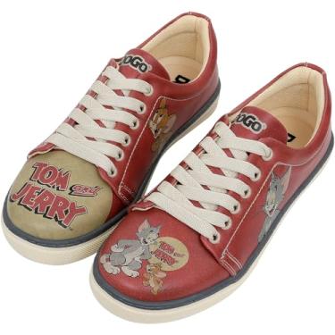 Imagem de DOGO Tênis feminino de couro vegano, feito à mão e design exclusivo, Tom & Jerry Wb, 40