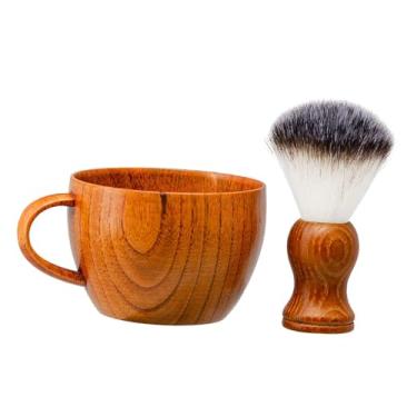Imagem de FashionCha Conjunto de Escova de Barbear E Tigela de Limpeza, Limpeza Facial E Barba, Profissional, 2 em 1, Escova de Sabão, Conjunto de Higiene para Pais, Namor
