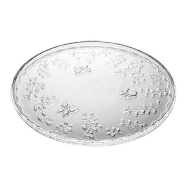 Imagem de Prato 29,5cm X 29,5cm X 2cm Para Bolo New Butterfly Cristal Ecológico 