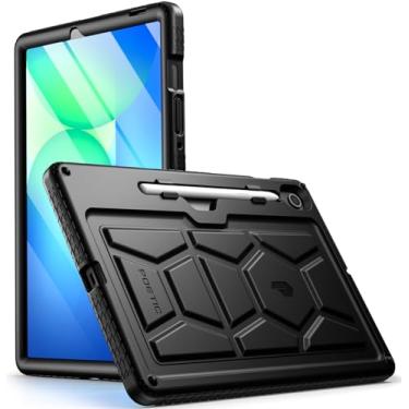 Imagem de Poetic Capa TurtleSkin para Samsung Galaxy Tab S10 Lite/Tab S10 FE/Tab S9 FE | Fan Edition 10 polegadas com suporte para caneta S, capa protetora de silicone resistente à prova de choque para crianças