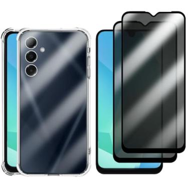 Imagem de Kit Capa Capinha Case + 2 Películas De Vidro 3D Privacidade Anti Spy Para Samsung Galaxy A16