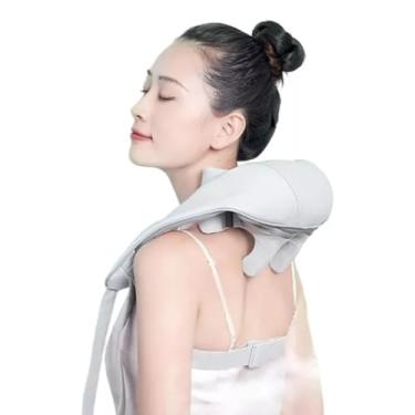 Imagem de Massageador Elétrico Shiatsu para Pescoço e Ombros, Recarregável USB, Portátil, Dobrável, com Aquecimento e Intensidade Ajustável