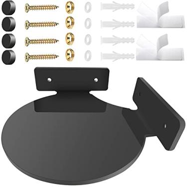 Imagem de TRINENOX Suporte de prateleira de canto circular de acrílico para câmeras de segurança, monitores de bebê, alto-falantes, plantas e mais, suporte universal para câmera, parafuso ou suporte autoadesivo