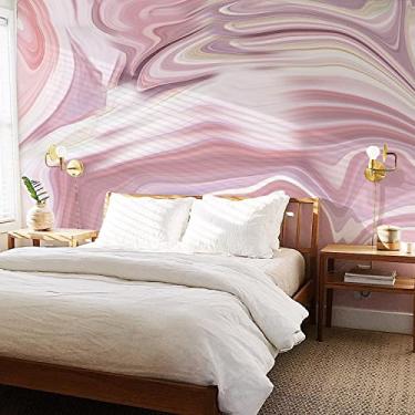 Imagem de Flortlias Descole e cole mural de parede floral papel de parede tropical para parede de quarto, onda rosa