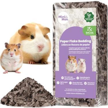 Imagem de mini&moe Roupa de cama para porquinhos-da-índia para hamster: papel natural absorvente de umidade e livre de poeira - para porquinhos-da-índia, hamsters e coelhos, 17 litros