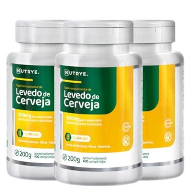 Imagem de Kit 3 Levedo de Cerveja Nutrye 400 Comprimidos – Suplemento Alimentar Natural com Vitaminas do Complexo B, Cromo e Fibras – 125g