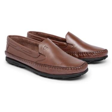 Imagem de Mocassim Masculino de Couro Legítimo Scarpazi Havana 900H, 37
