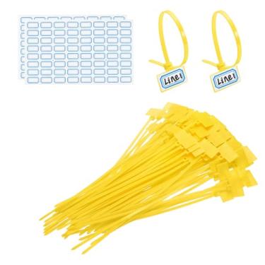 Imagem de PATIKIL Abraçadeiras de 20,32 cm, 100 peças, etiquetas de fio de nylon, etiquetas de marcação de fio de nylon, correias de plástico autobloqueadas, escreva com etiquetas de papel para organização de