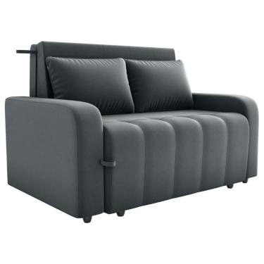 Imagem de Sofa Cama 2 Lugares 138 Cm Amora New Veludo E425 Cinza Milani Store Cinza