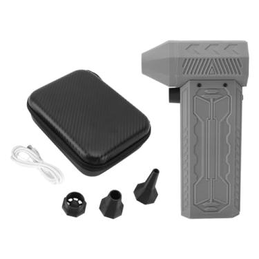Imagem de Jet Fan Mini Blower Blower USB recarregável portátil Air Electric Air Turbo Fan para camping ao ar livre ABS PLA 14.4x8.2cm 603g (Cinza)