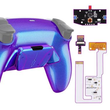 Imagem de eXtremeRate Kit De Remapeamento Back Paddles Programável Rise4 V3 Para Controle Ps5, Modelos Bdm-030, 040 E 050, Placa Atualização, Camaleão, Roxo, Azul, Revestimento Inferior Redesenhado, 4 Botões