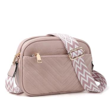 Imagem de TANTOMI Bolsa tiracolo feminina elegante com bolsa de ombro larga ajustável para viagens diárias, Rosa empoeirado