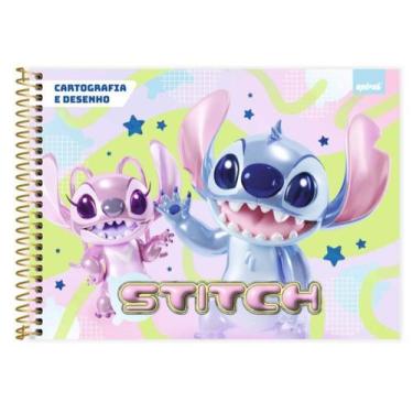 Imagem de Caderno Cartografia Desenho Capa Dura Stitch 80 Folhas - Spiral, Stitc