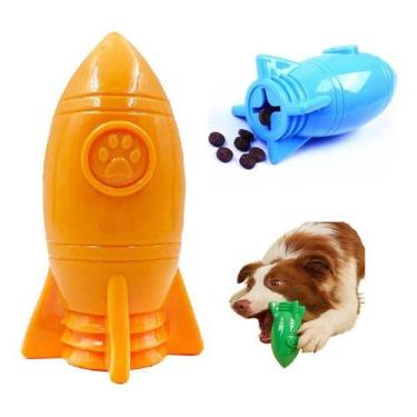 Imagem de Brinquedo Recheável para Cães Cachorros Foguete Comedouro Pet Brinqued