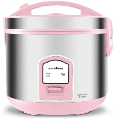 Imagem de Panela de Arroz 4L Britania Pink 700W Antiaderente Faz 10 Xicaras 220V