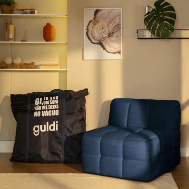 Imagem de Módulo Central Sofá Guldi Popup Linho Azul