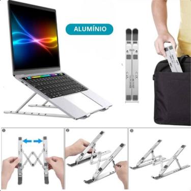 Imagem de Suporte Dobrável Articulado Prateado Para Notebook Profissional - FAZA