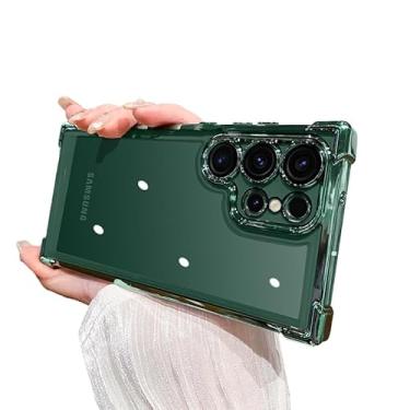Imagem de Caseative Capa para Samsung Galaxy S24, 4 cantos, à prova de choque, transparente, compatível com Samsung (verde, Samsung Galaxy S24)