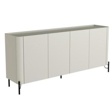 Imagem de Buffet Para Sala de Jantar 4 Portas 1 Gaveta Pés Industrial Preto Naim