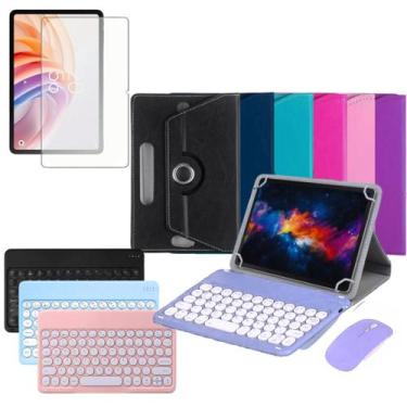 Imagem de Kit Completo p/ Tcl Tab 11 Fe: Capa Giratória, Teclado Bluetooth c/ Mo