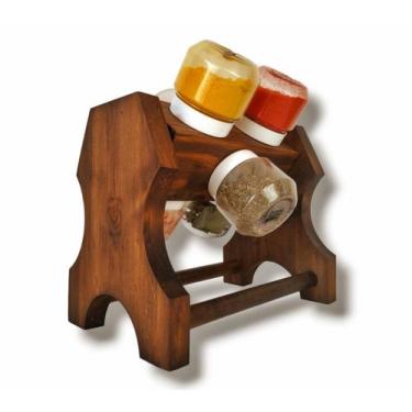 Imagem de Porta Tempero Kit Giratório Casa Cozinha 6 Potes Condimentos 120ml - F