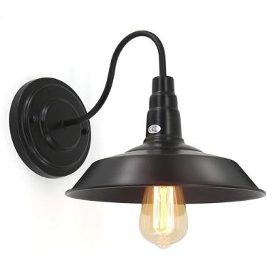 Imagem de Iluminação De Parede, E26 /e27 Lâmpada De Parede Retrô Preta, Lanterna De Parede Industrial Retro Gooseneck, Luminária De Parede Pendurada Interna, Ideal Para Quarto De Fazen, 1 Pack