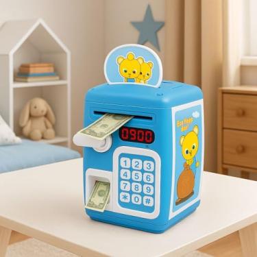 Imagem de Mini Cofrinho Eletrônico Automático Entrada Notas E Moedas