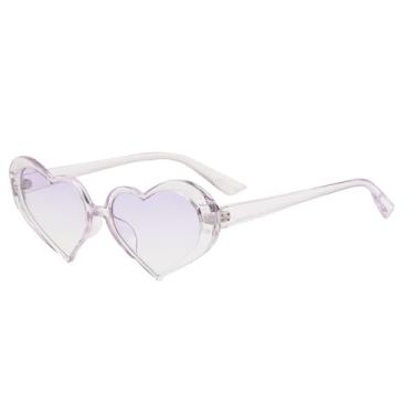Imagem de Óculos de sol femininos em formato de coração, óculos de sol femininos, roxo, BH01