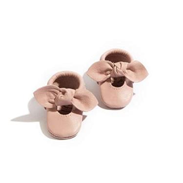 Imagem de Freshly Picked - Mini sola de couro de borracha - Mocassim com laço atado - Mini sola II - Tamanhos e cores para bebês/crianças pequenas, Blush - Sola macia, 2 Years Toddler