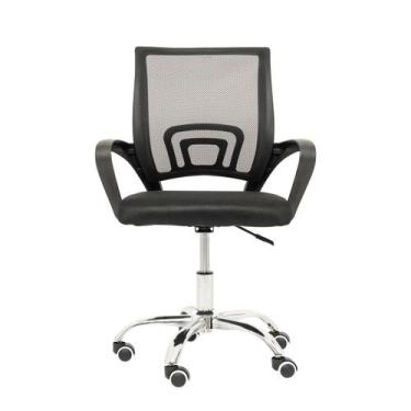 Imagem de Cadeira de Escritorio Secretaria Base Cromada Com Rodinhas Bederme