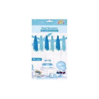 Imagem de Varal Decorativo De Pompom Com 20 Unidades 4 Metros Azul - Festas e Fa
