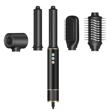 Imagem de TANSHINE Escova profissional 5 em 1 para secador de cabelo e vários modeladores com 110.000 RPM, escova de secador de cabelo potente iônica para ondulação, alisamento, volume, secagem rápida