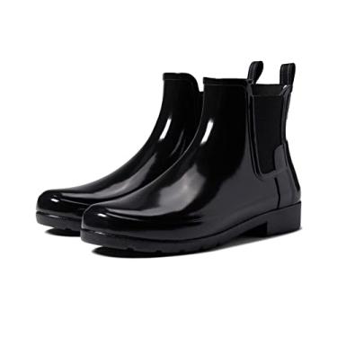 Imagem de Hunter Bota de chuva feminina Refined Chelsea Gloss, Preto, 9