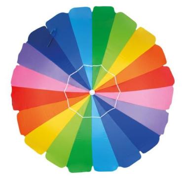 Imagem de Guarda-Sol de Poliéster e Alumínio Mor Rainbow 2,20m, Colorido
